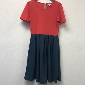 Lularoe Amelia Pleated Textured Stretch Dress